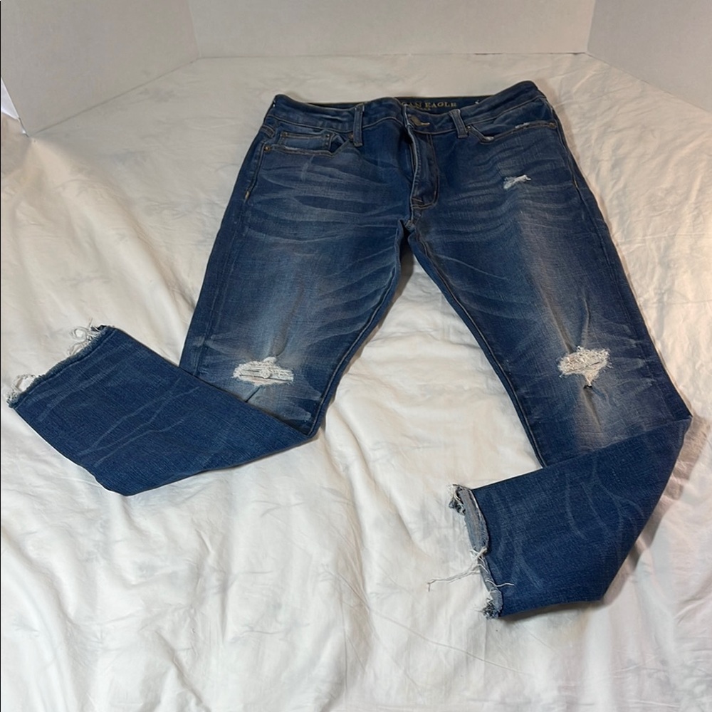 American Eagle Outfitters Blue Skinny Jeans with Stretch Fit